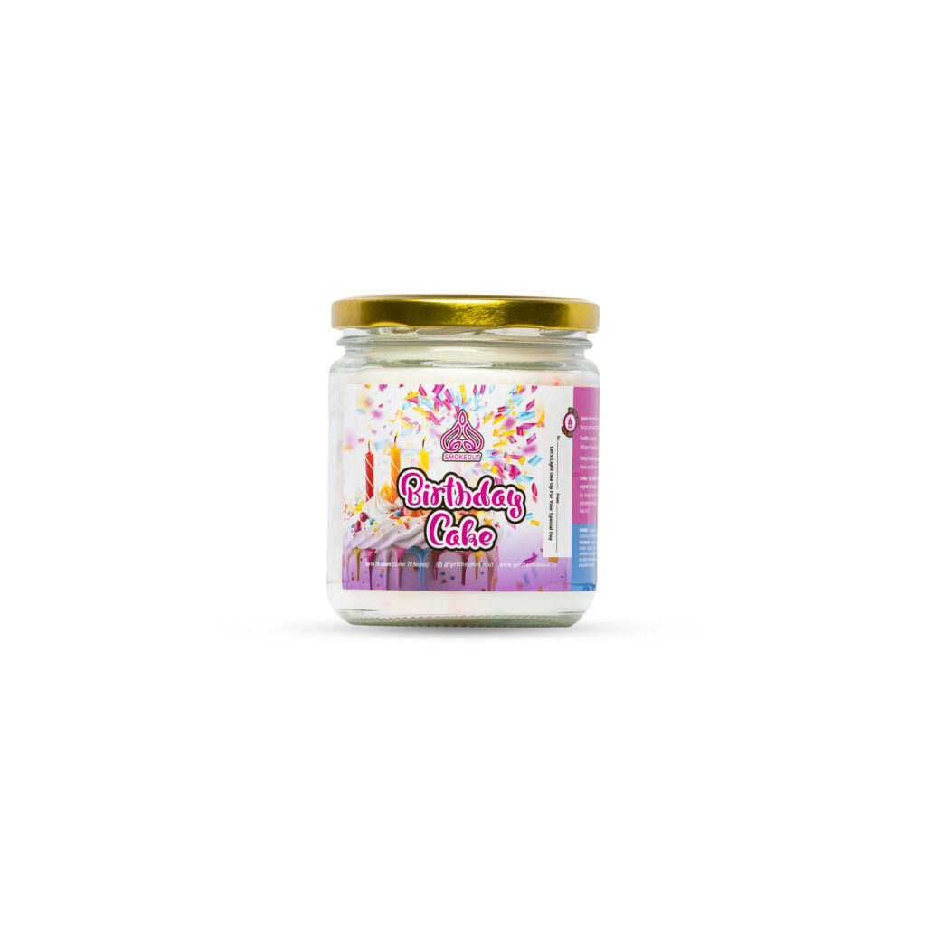 Birthday Cake candle, one of the sweet Smoke Out Candles scents