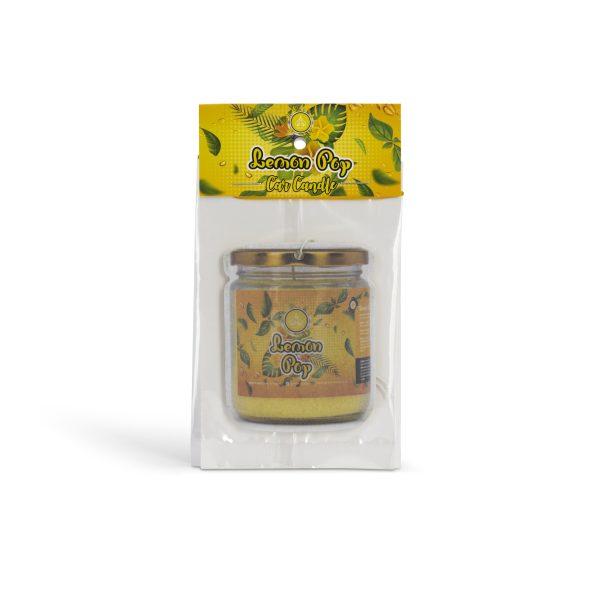 Lemon Pop flame-free hanging car freshener from Smoke Out Candles